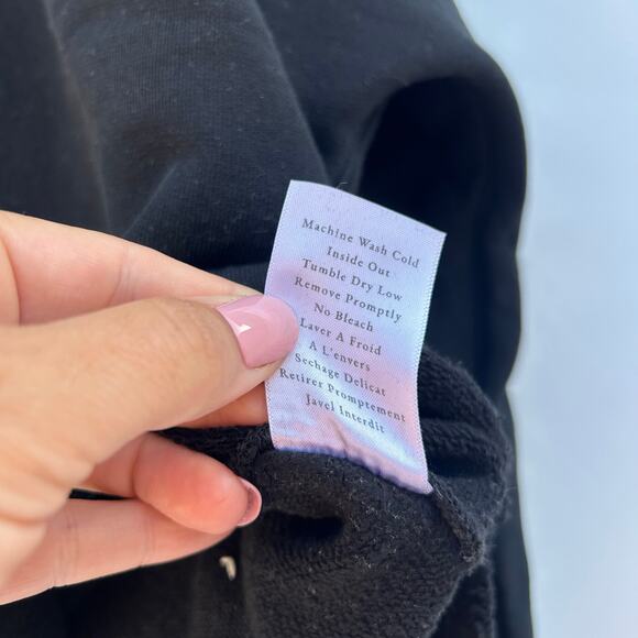 Frank & Eileen Anna Capelet Long Sleeve Triple Fleece Sweatshirt Black Medium - Picture 8 of 9